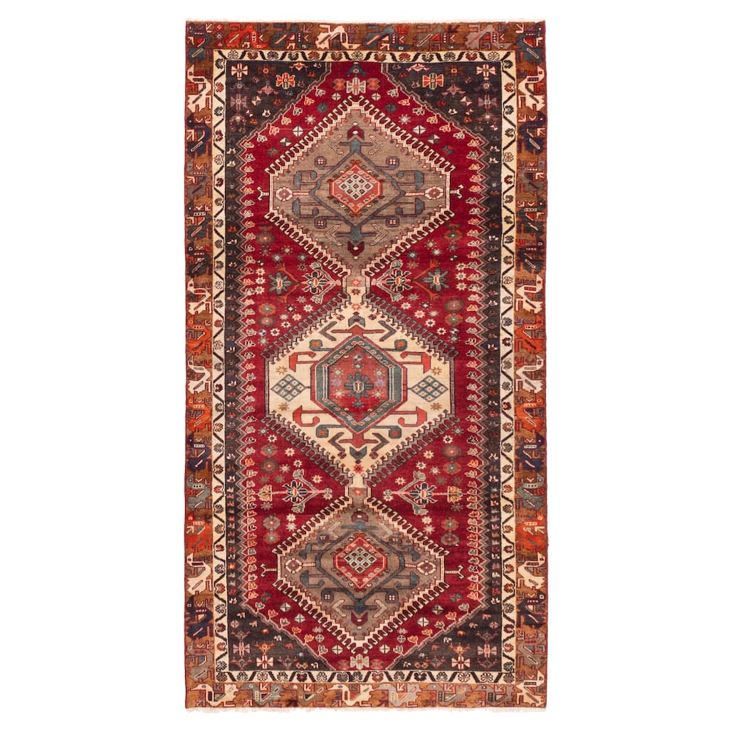 ECARPETGALLERY Hand-knotted Konya Anatolian Red Wool Rug - 4'9 x 9'4