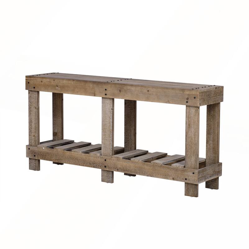 62.9-Inch Vintage Entryway Table with Natural Fir Wood