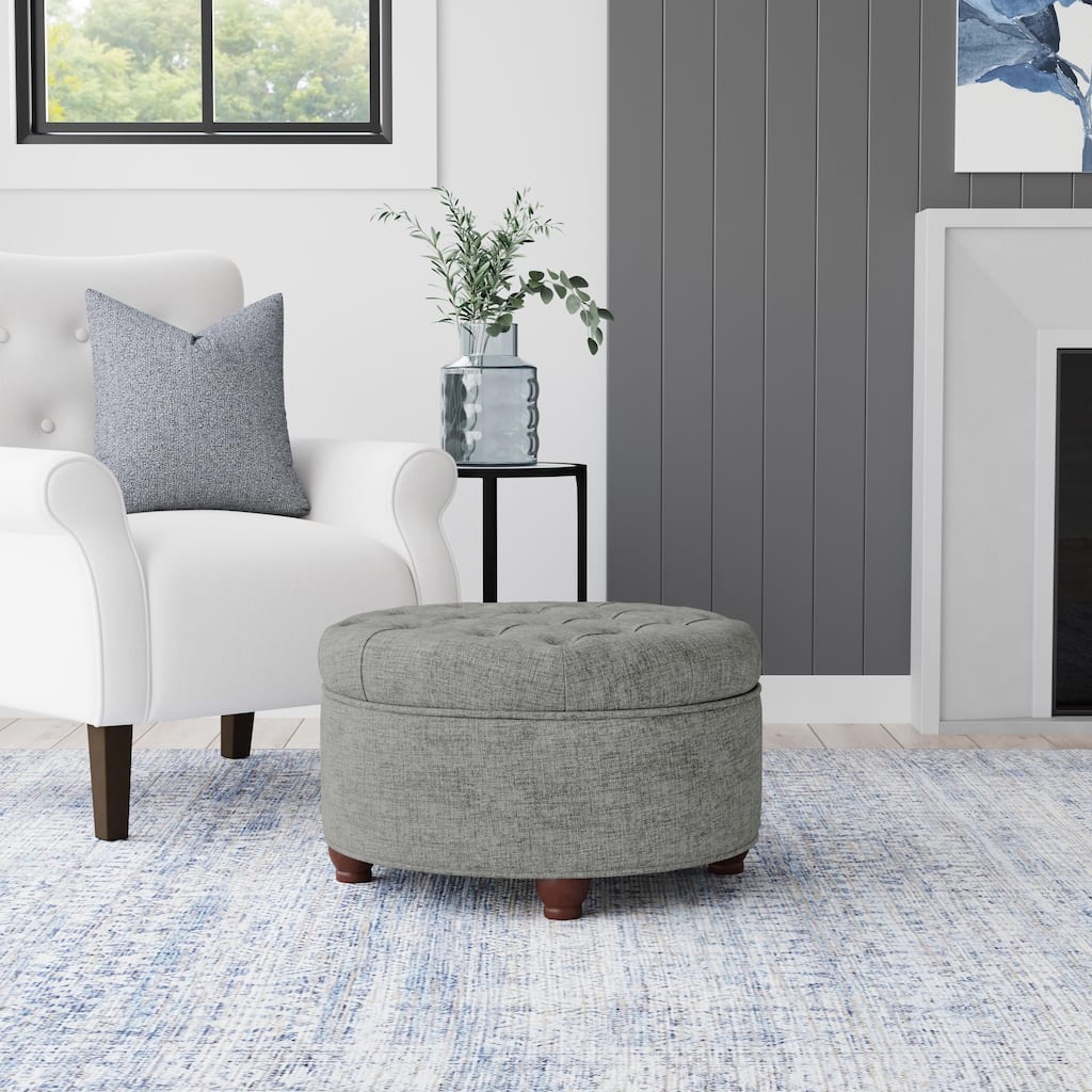 Copper Grove Moses Large Tufted Round Storage Ottoman