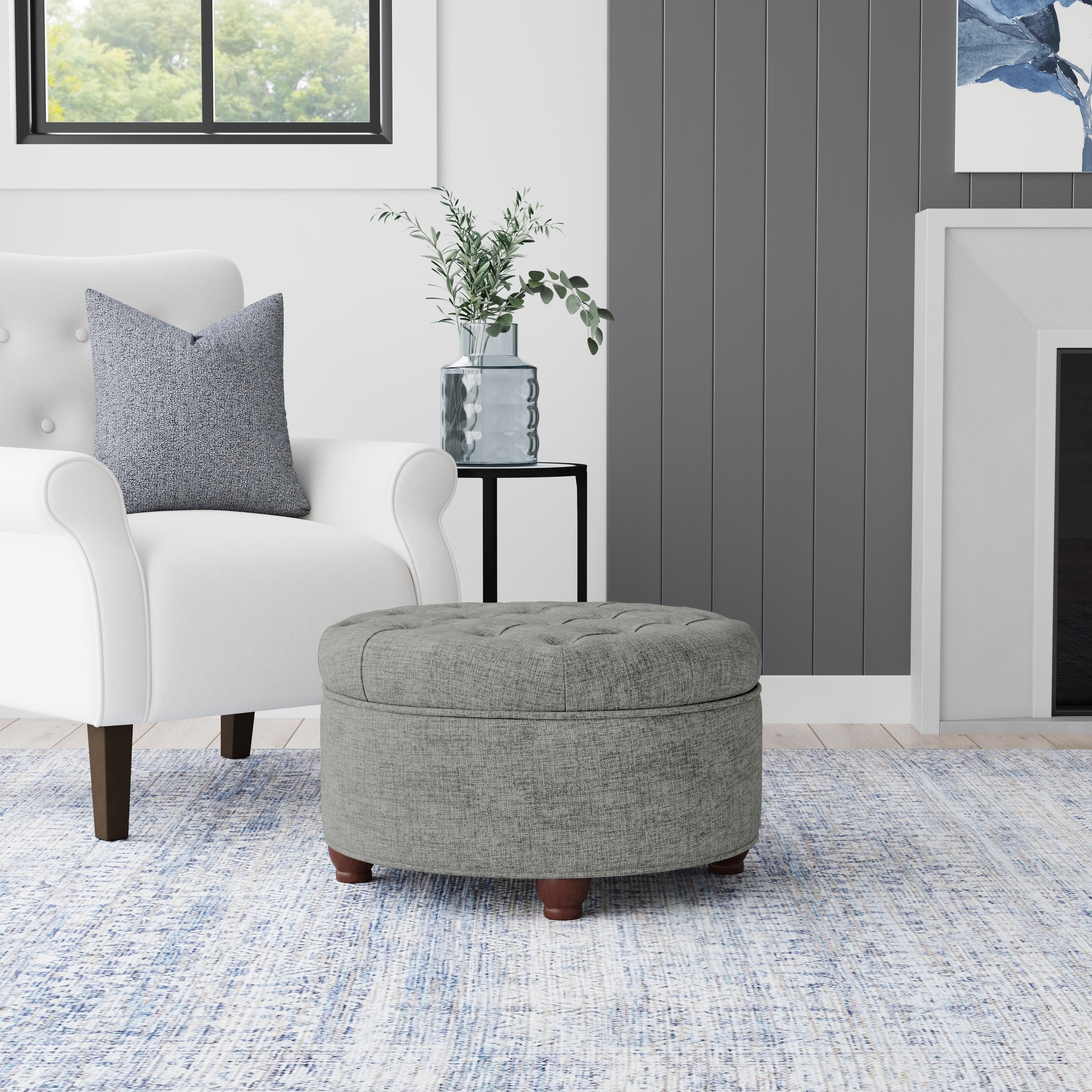 Copper Grove Moses Large Tufted Round Storage Ottoman