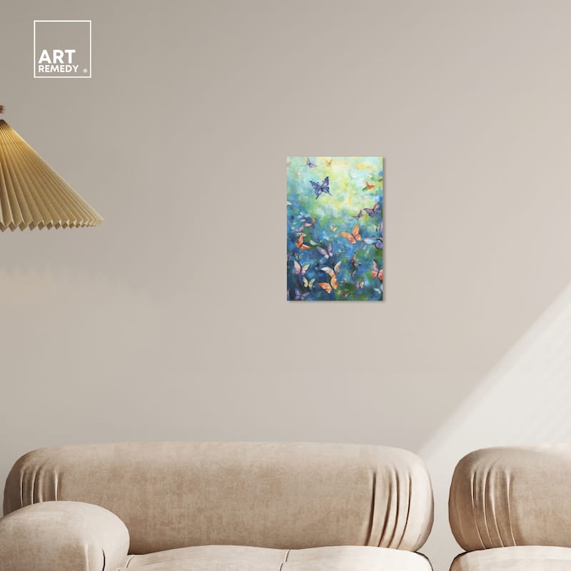 Art Remedy Aesthetic Butterflies Gallery Wrapped Butterfly 1 Piece Canvas Wall Art
