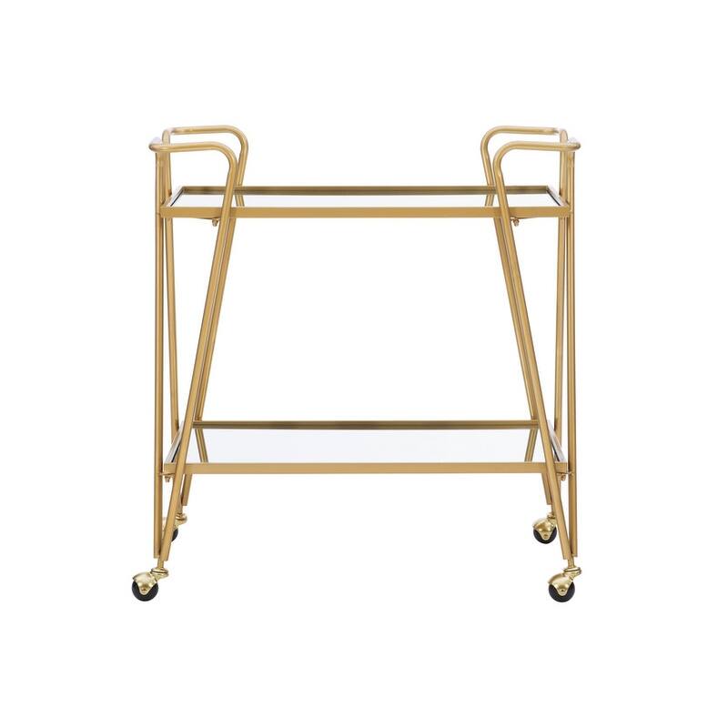 Rosa Mid-Century 2-Teir Rolling Metal Bar Cart