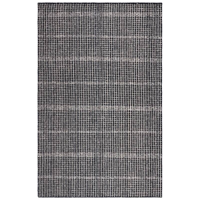 SAFAVIEH Handmade Abstract Soumitra Modern Wool Rug - 4' x 6' - Black/Ivory