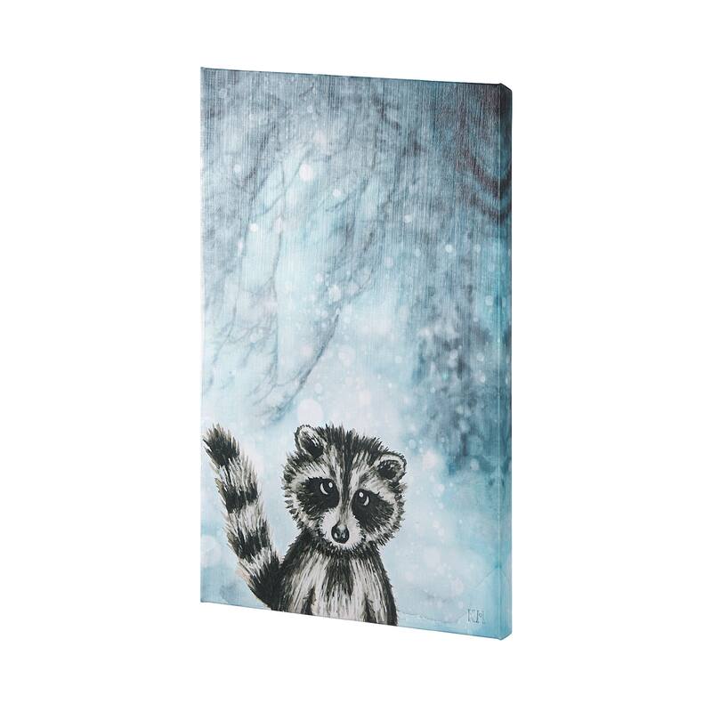 Winter Racoon (30 x 45) Canvas Art Print