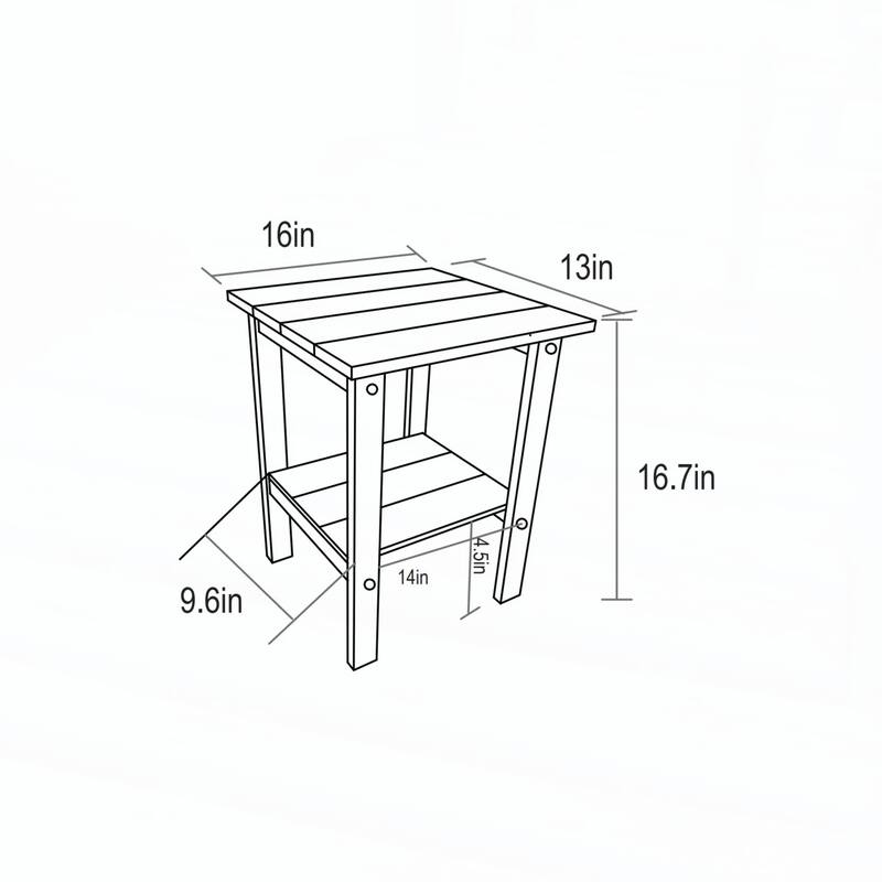 Adirondack Chair with Side Table,Black(includes 2 Chairs and 1 Table)