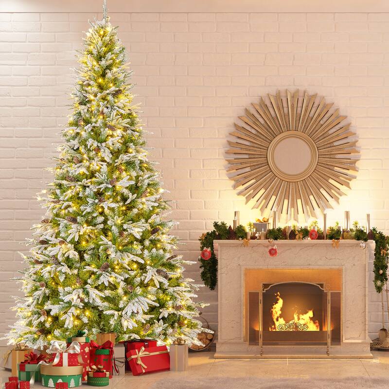 Gymax 6/7.5/9 ft Artificial Christmas Tree w/ 765/1135/1871 Branch - See Details - 9 Foot