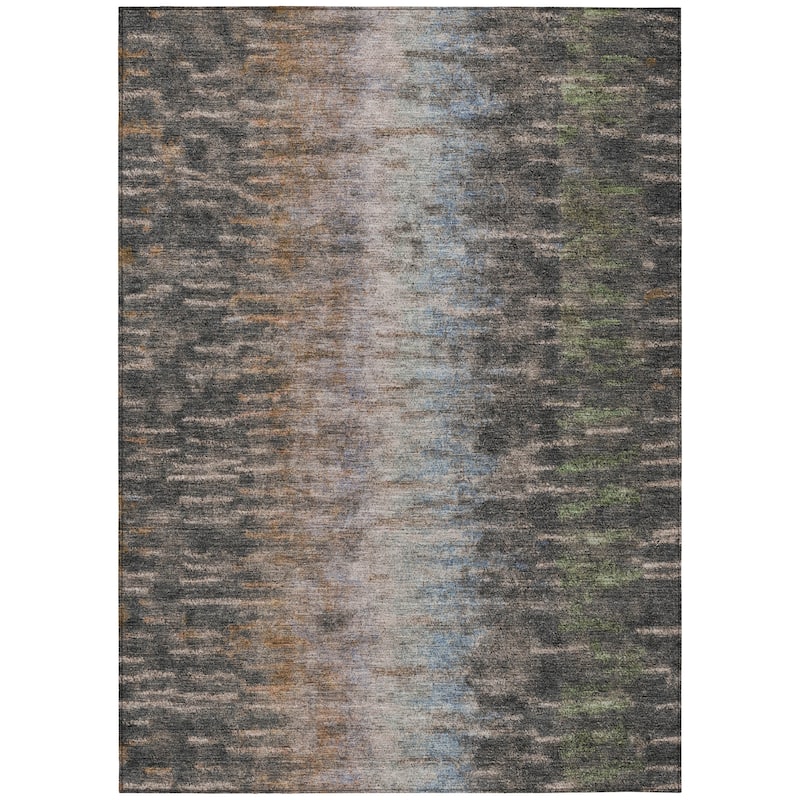 Machine Washable Indoor/ Outdoor Contemporary Ombre Chantille Rug