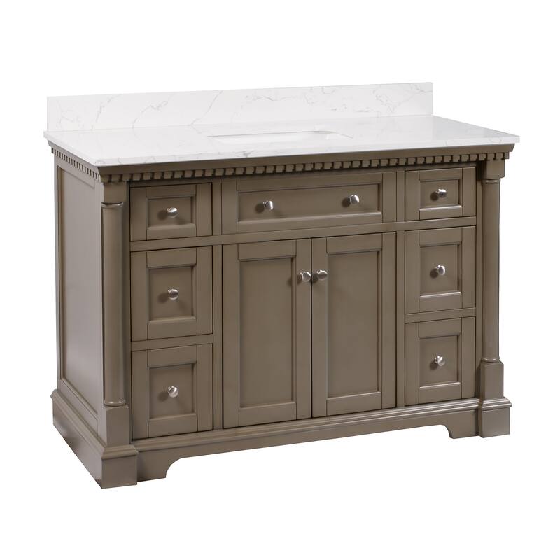 KitchenBathCollection Sydney 48" Bathroom Vanity with Engineered Marble Top
