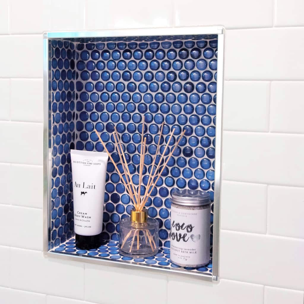 Merola Tile Hudson Penny Round Sapphire 11-7/8" x 12-5/8" Porcelain Floor and Wall Tile