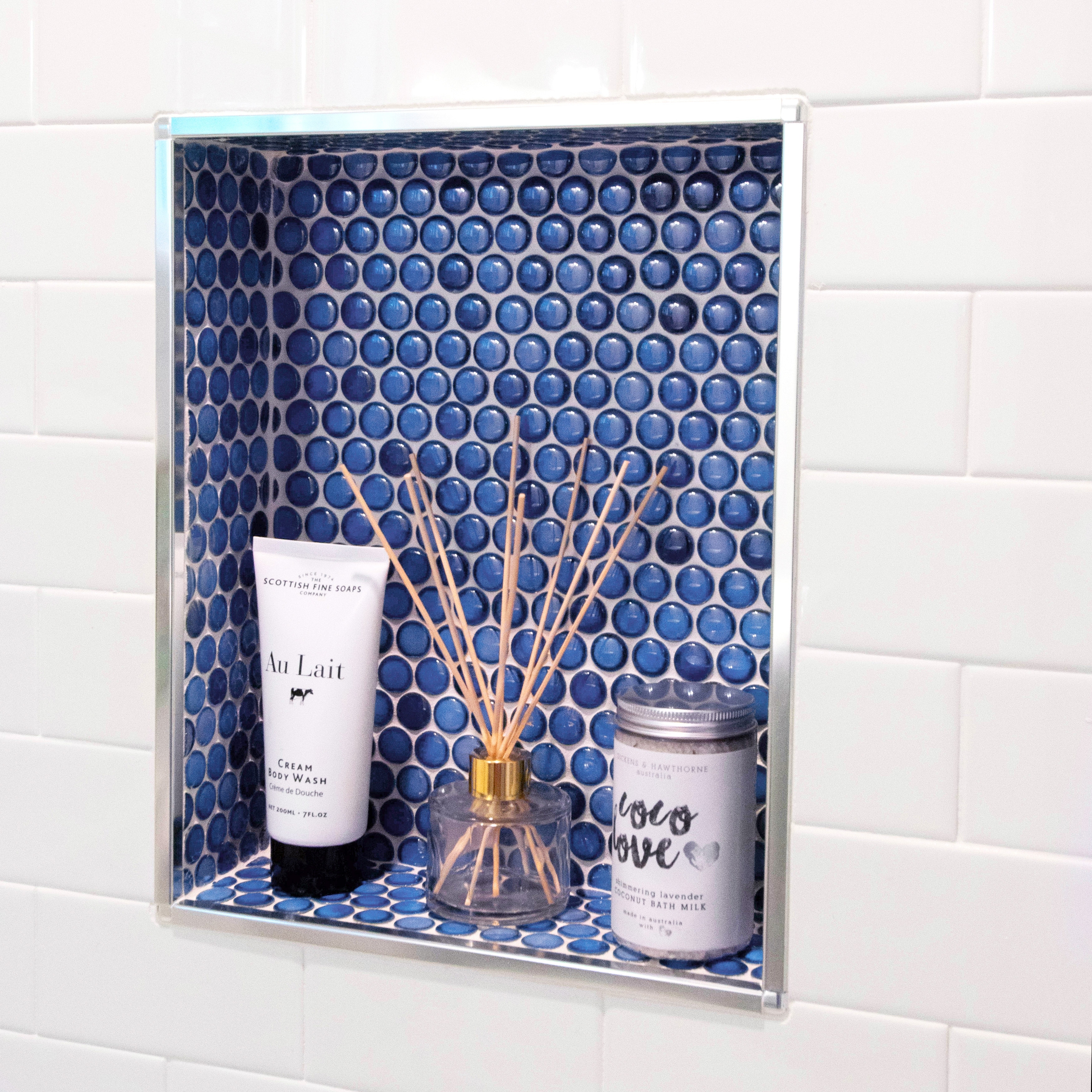 Merola Tile Hudson Penny Round Sapphire 11-7/8" x 12-5/8" Porcelain Floor and Wall Tile