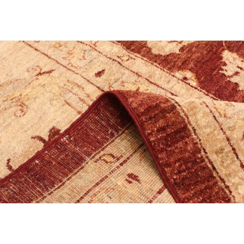 ECARPETGALLERY Hand-knotted Peshawar Oushak Dark Red Wool Rug - 9'0 x 11'11