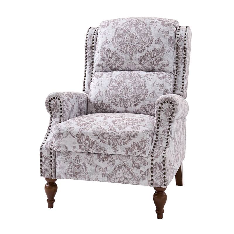 Terri Classic Cutaway Arms with Nailheads Manual Recliner for Living Room by HULALA HOME