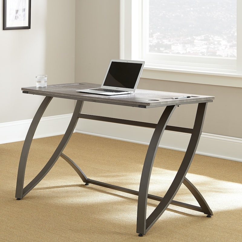Heathwood Grey Modern Industrial Writing Desk by Greyson Living