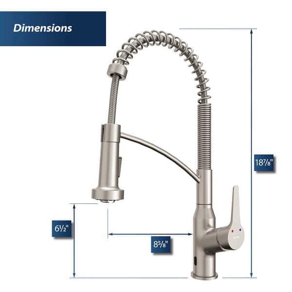 dimension image slide 6 of 10, Karran Scottsdale Touchless Single-Handle Pull-Down Sprayer Kitchen Faucet