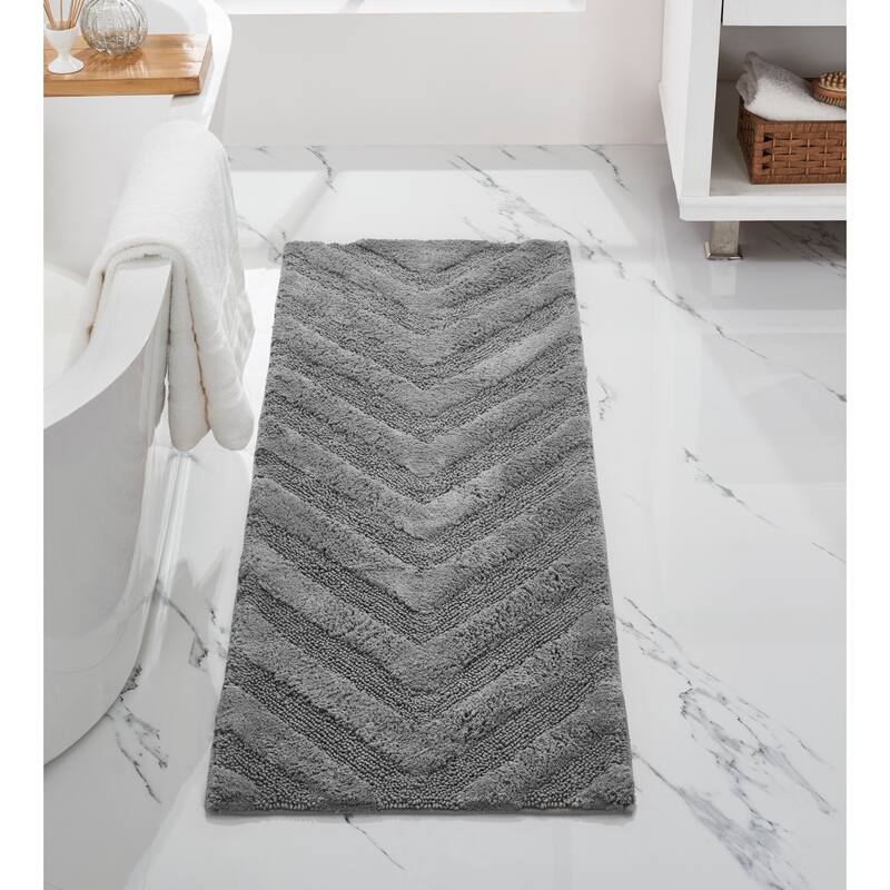 Better Trends Bathroom Rug Set 100% Cotton Tufted Water Absorbent Bath Rug for Shower, Sink Mats Machine Wash Hugo Collection