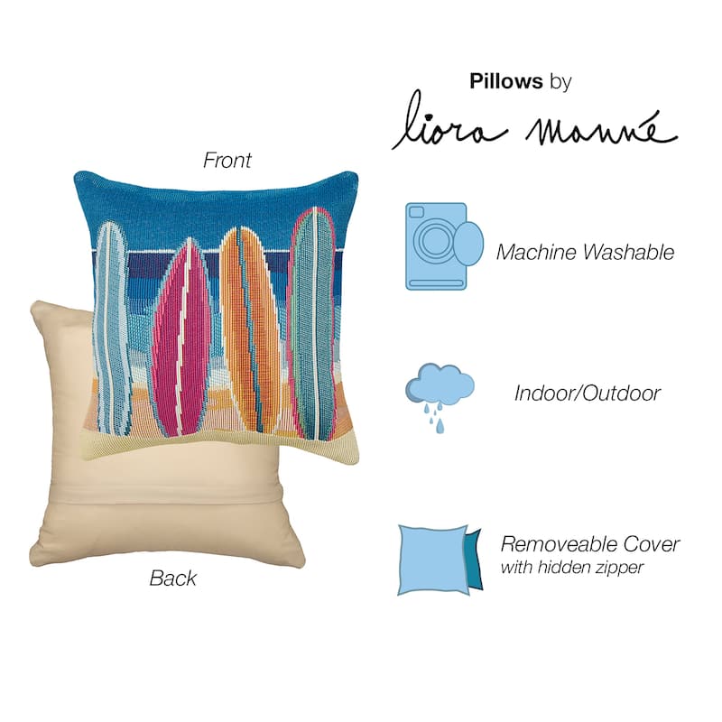 Liora Manne Marina Surf Break Indoor/Outdoor Pillow