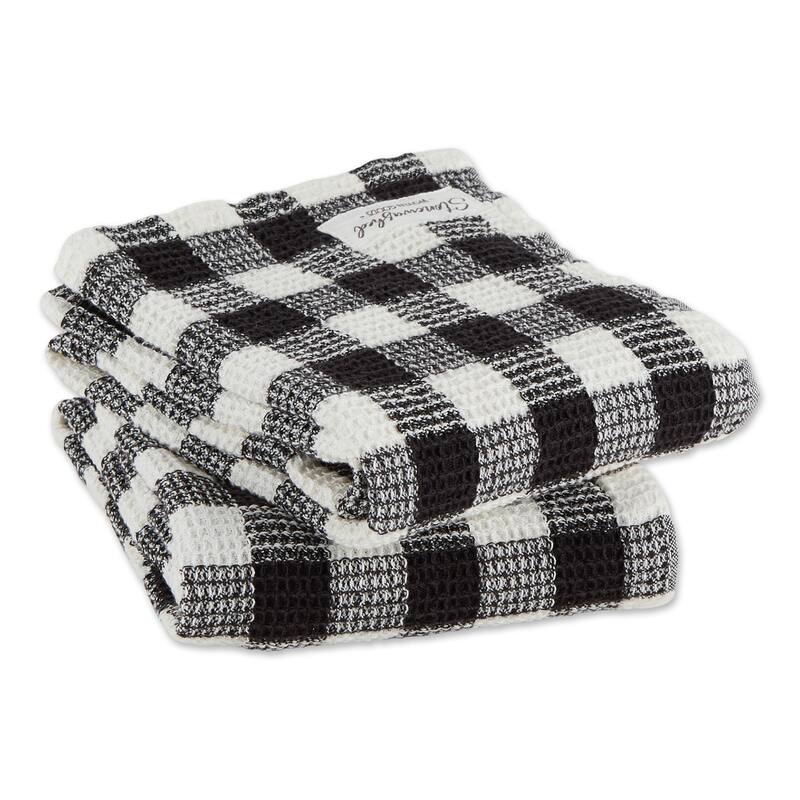 DII Washed Waffle Woven Dishtowel Set of 2