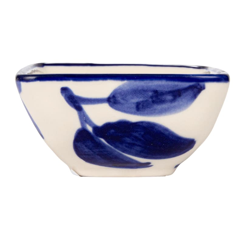 Stoneware Dish with Lemon Design in Four Styles, Set of 12 - 3.1"L x 3.1"W x 1.5"H