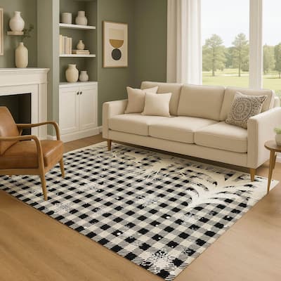 Premium Washable Super Soft Winter Reindeer Tree Mayfield Rug