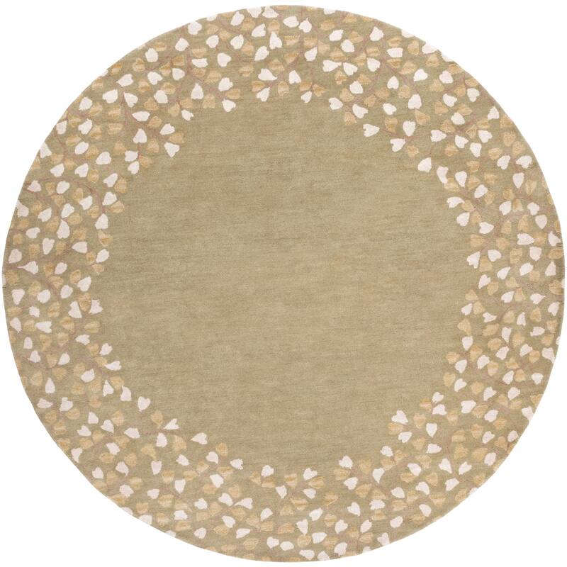 Rome Hand Tufted Floral Border Area Rug