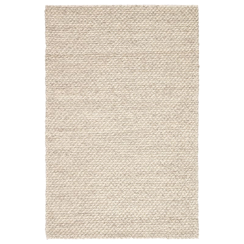 Thurstan Handmade Heathered Wool Area Rug - 5' x 8' - Grey/White - Rectangle