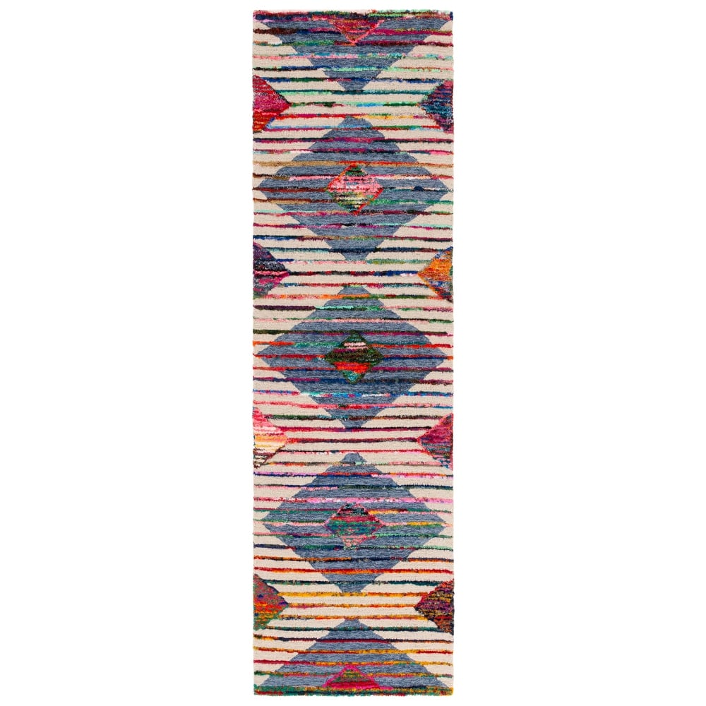 SAFAVIEH Handmade Nantucket Kaja Bohemian Wool & Cotton Rug