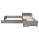 preview thumbnail 16 of 34, L-shaped Platform Bed with Trundle and Drawers Linked with built-in desk