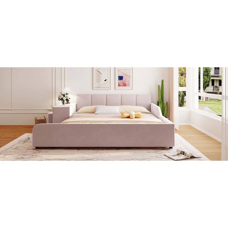 Grounded Bed, Mother & Child Bed with Bedside Desk & Round Stool