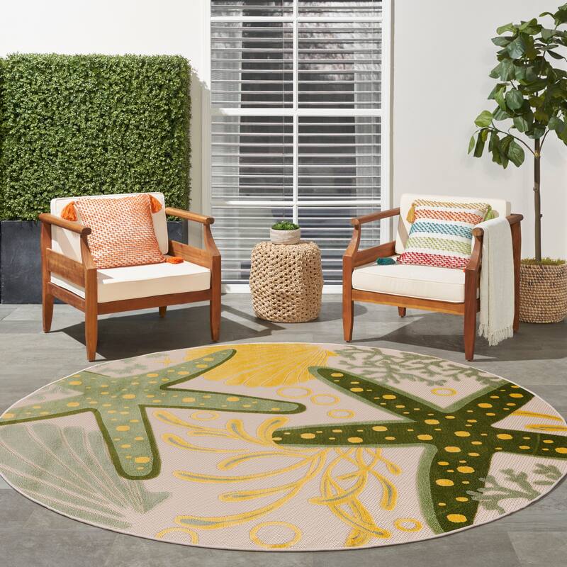 Nourison Aloha Coastal Starfish Indoor/Outdoor Area Rug