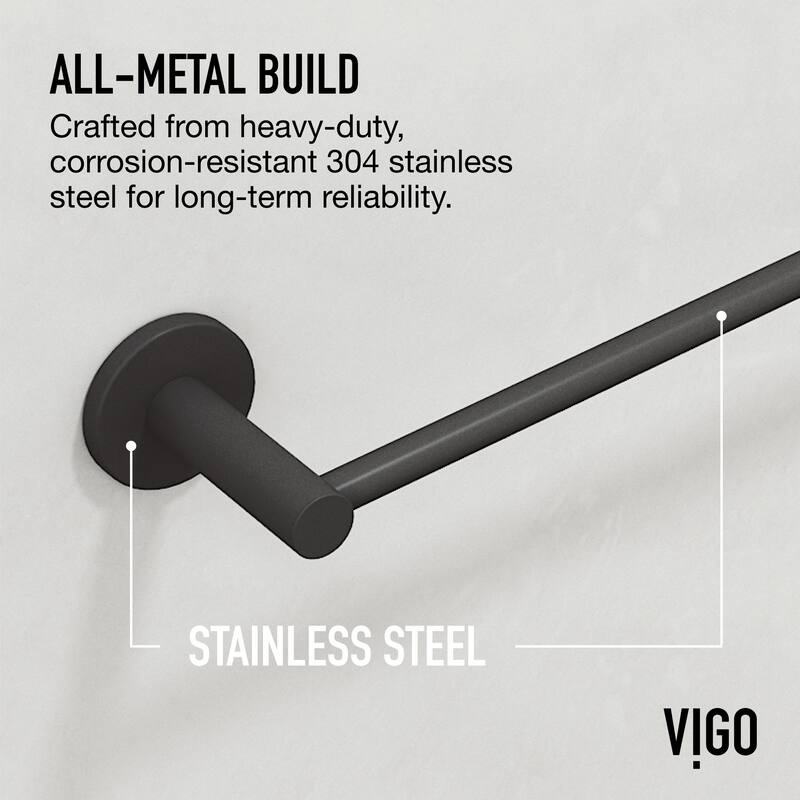 VIGO Cass 3-Piece Bathroom Hardware Accessory Set with 24 in. Towel Bar, Toilet Paper Holder, Hand Towel Holder