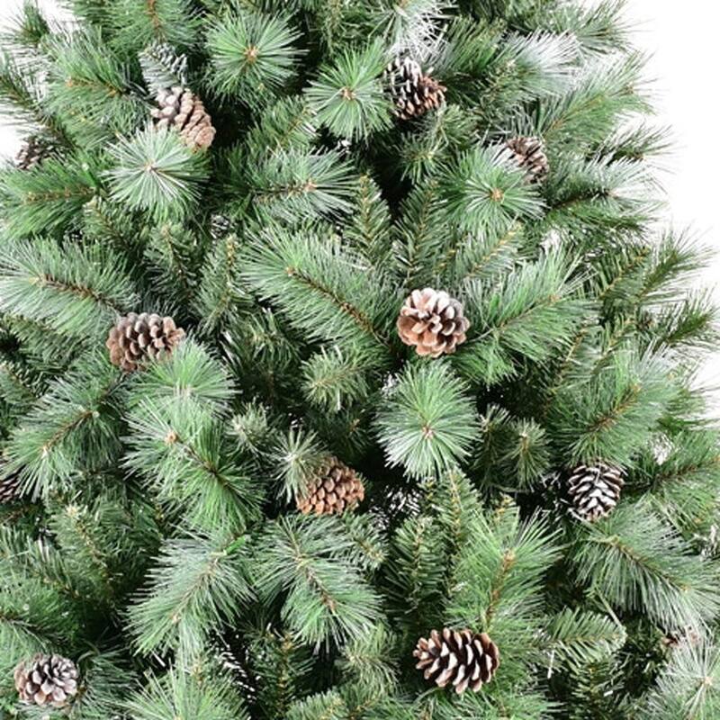 HomeRoots 8' Full Pine Christmas Tree With Decorations - Green - 59.00 in. x 96.00 in. x 59.00 in.