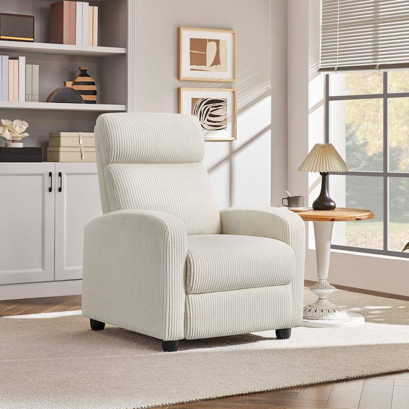 Yaheetech Adjustable Modern Upholstered Recliner Chair with Pocket Springs for Living Room - Beige