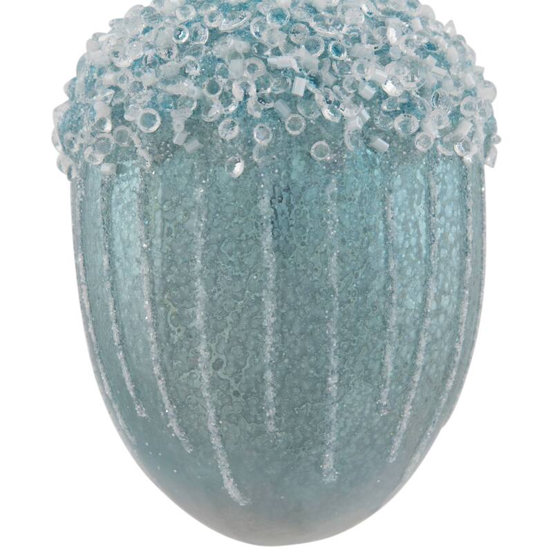 Glittered Mercury Glass Acorn Christmas Ornament - 4.5" - Blue
