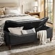 preview thumbnail 14 of 38, Zona 59"W Traditional Faux Leather Tufted Upholstered Storage Bench With Soild Wood Legs and Nailhead Trim By HULALA HOME