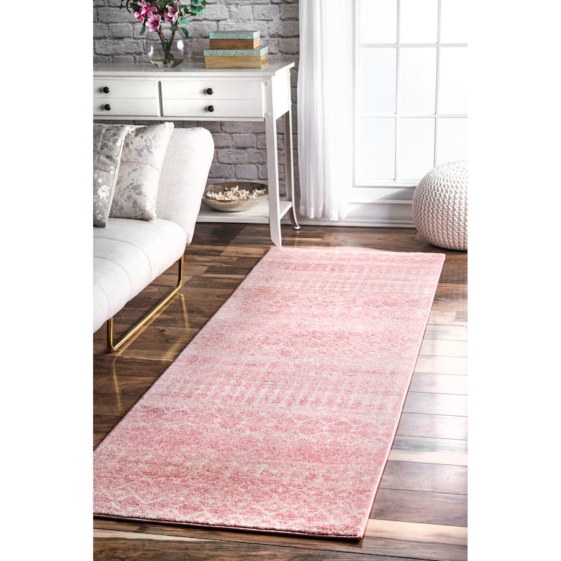 Nuloom Emmy Moroccan Trellis Area Rug - 2' 8" x 8' - Pink
