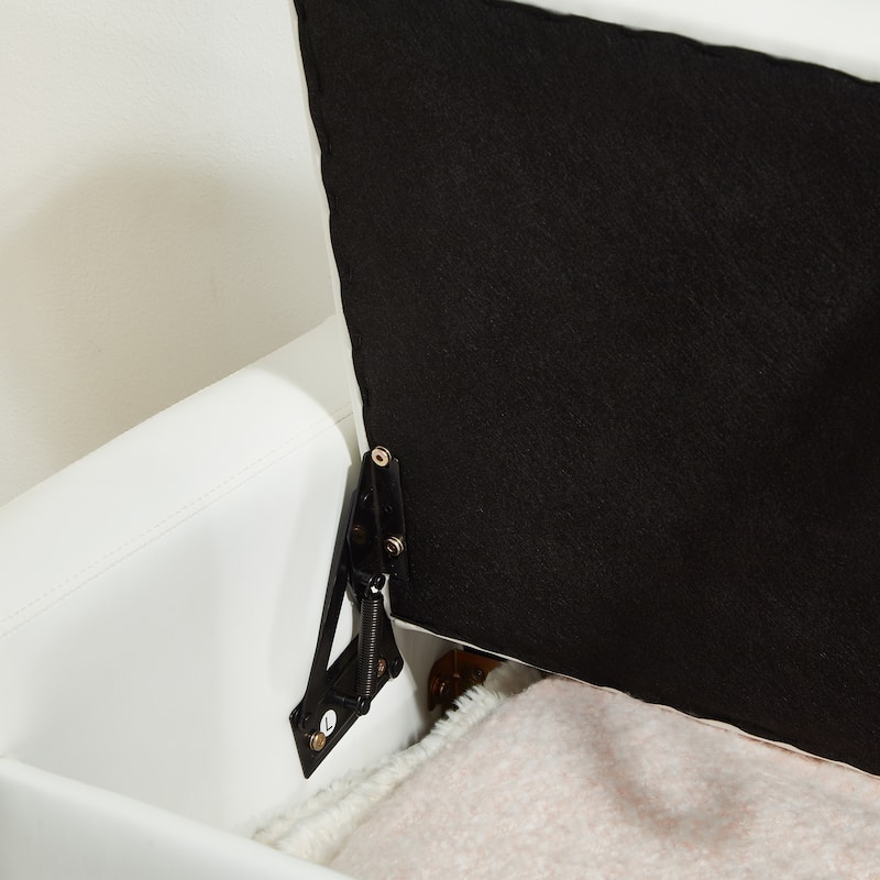 Multi-Functional 48" PU Leather Storage Ottoman Bench for Hallway & Entryway