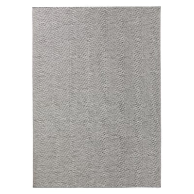 TOWN & COUNTRY BASICS Pax Herringbone Textured Solid Machine Washable Area Rug Grey