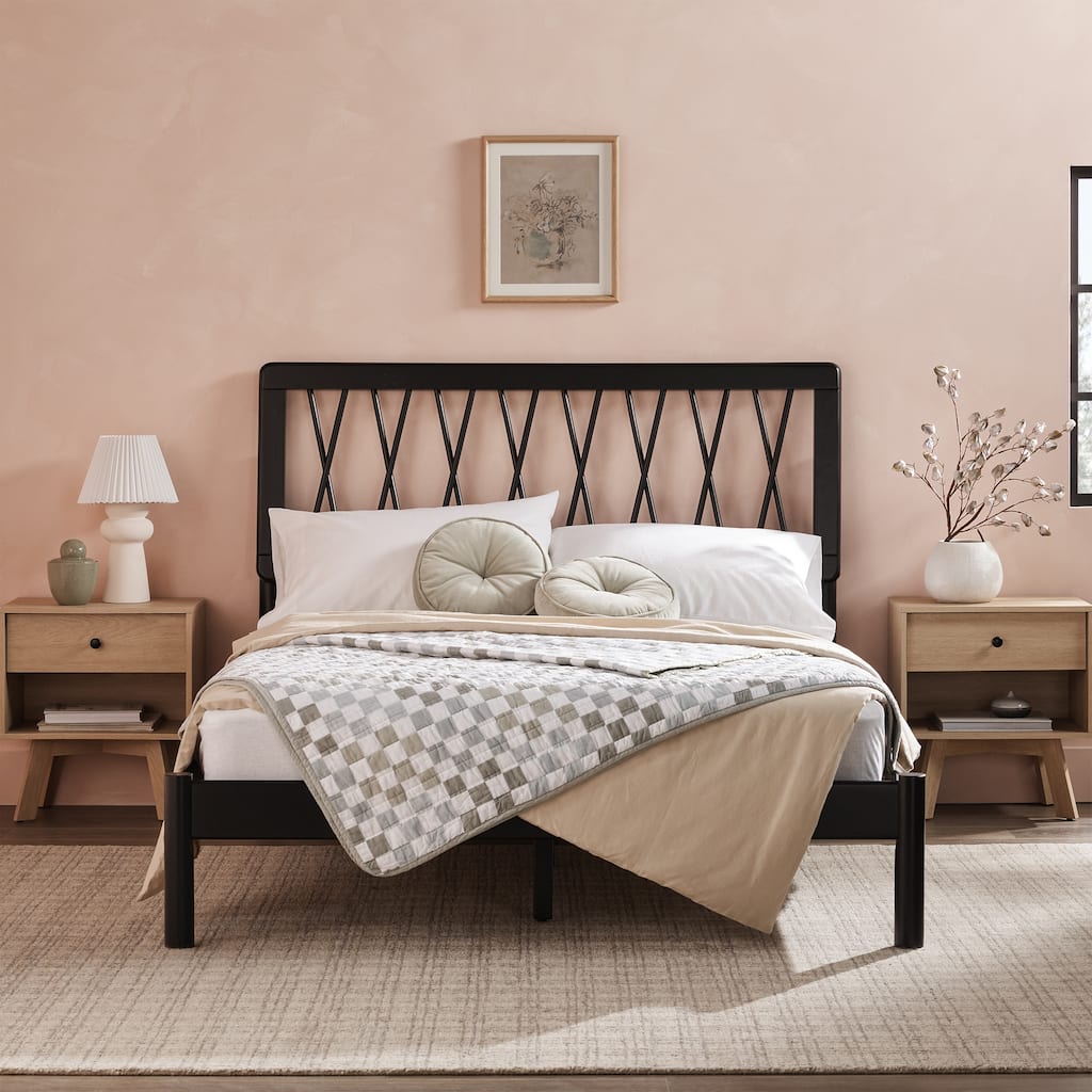 Walker Edison X Spindle Solid Wood Full Bed