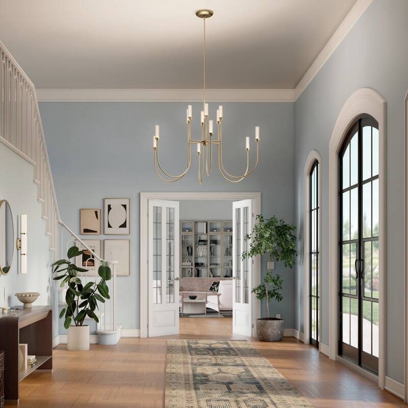 Moraine 50 Inch LED 12 Light 2-Tier Chandelier in Champagne Bronze