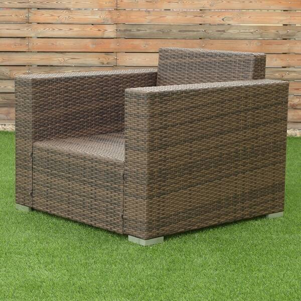7 Pcs Patio Rattan Sectional Aluminum Frame Furniture Set Patio Furniture