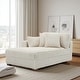 preview thumbnail 6 of 150, 42" W Plush Corduroy Upholstered Chaise Lounge Sleeper for Living Chaise&2 Pillows-Left Facing - White