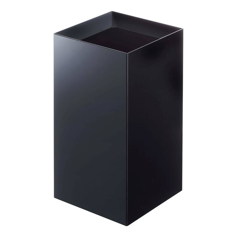 Yamazaki Home Trash Can - Two Styles, ABS Plastic, Short, 2.4 gallons, 9 liters - Black