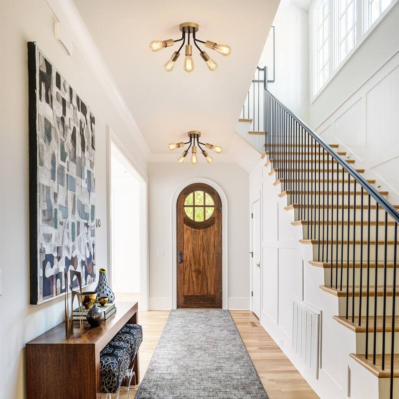 5-Light Semi Flush Mount Chandelier for Hallway Entryway Dining Room