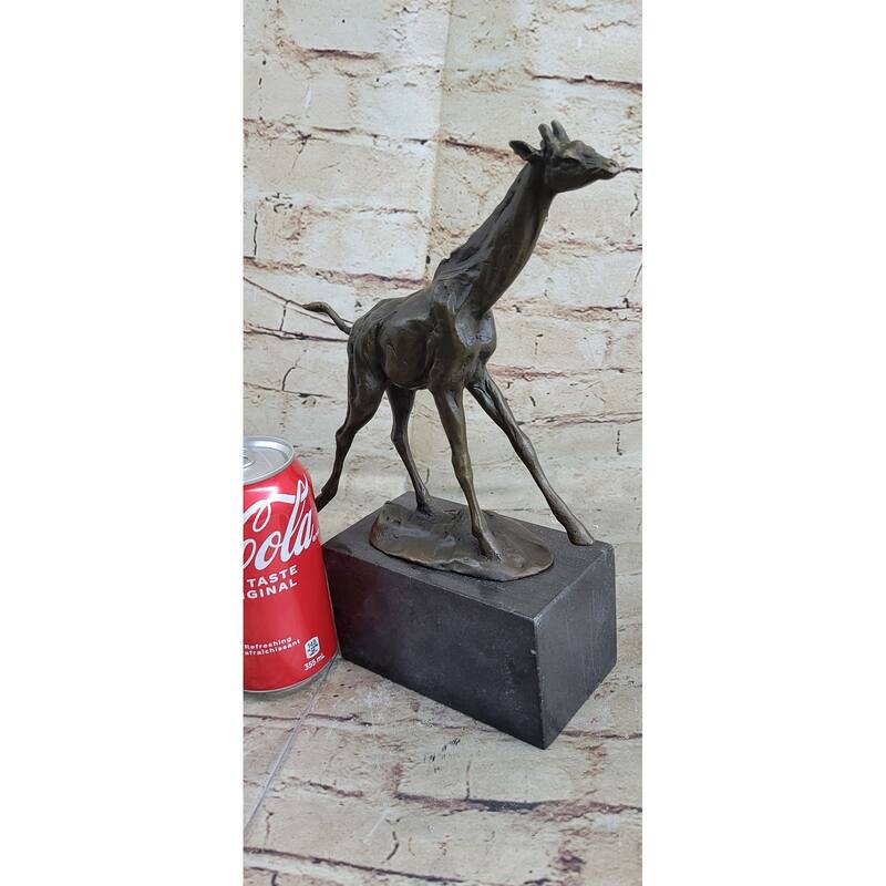 Original Signed Milo Tall Giraffe Bookend Book End Bronze Sculpture Statue Decor