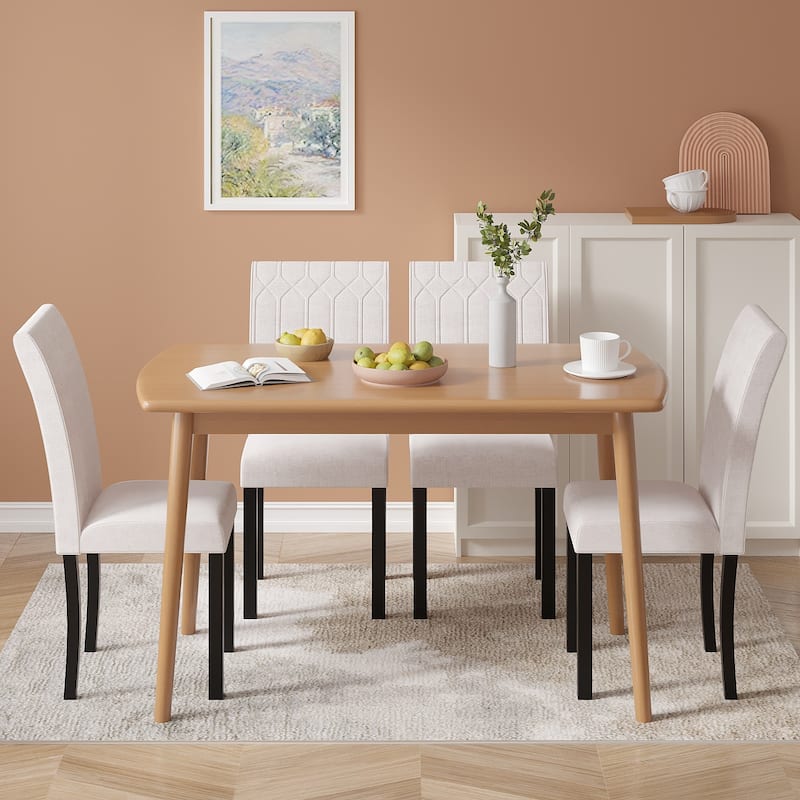 Javlergo Dining Chairs Set of 2/4/6 Upholstered Chairs with Solid Back for Kitchen Restaurant and Living Room