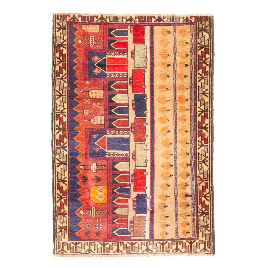 ECARPETGALLERY Hand-knotted Teimani Tan Wool Rug - 2'11 x 4'2
