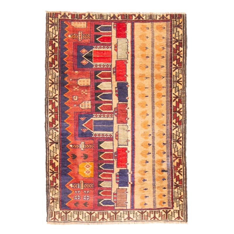 ECARPETGALLERY Hand-knotted Teimani Tan Wool Rug - 2'11 x 4'2