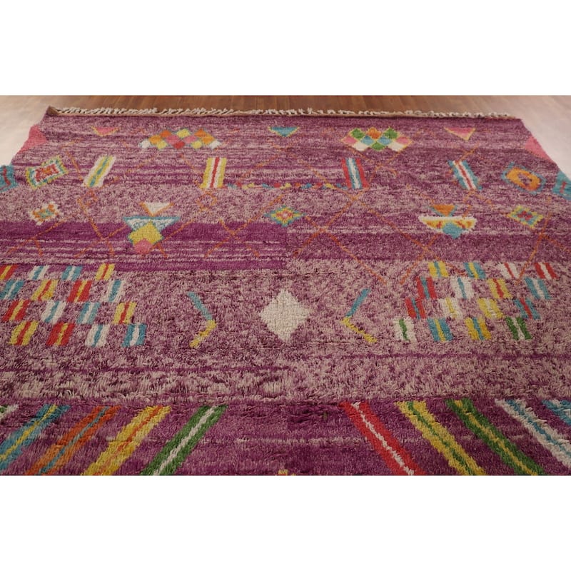 Tribal Moroccan Oriental Large Area Rug Handmade Wool Carpet - 9'6" x 14'8"
