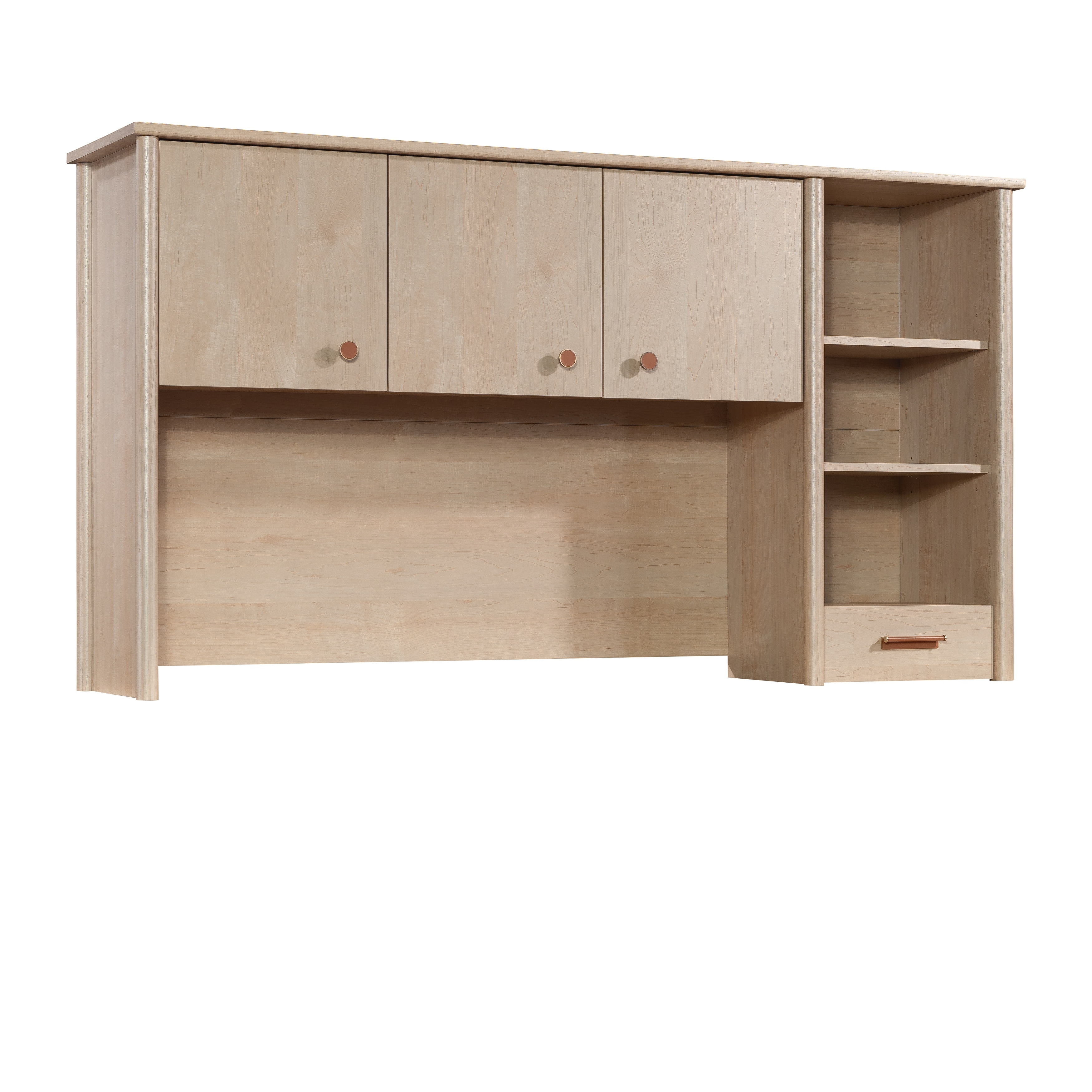 Wood Desktop Hutch with Adjustable Shelves, Brown - 66.73" W x 15.55" D x 36.22" H