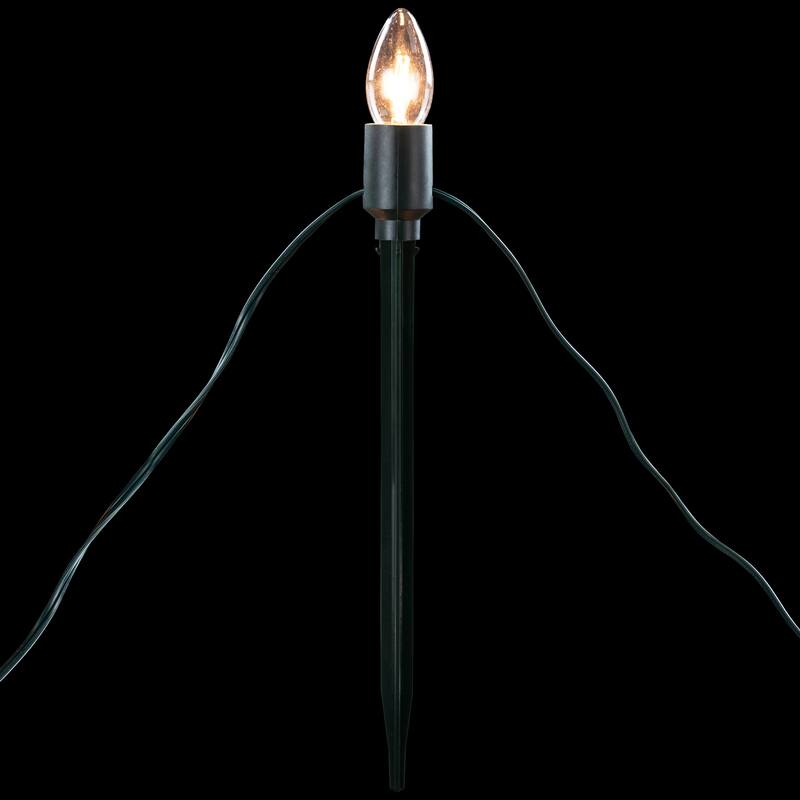 Lighted C9 Christmas Outdoor Pathway Markers - 10.5"- Clear - Set of 15